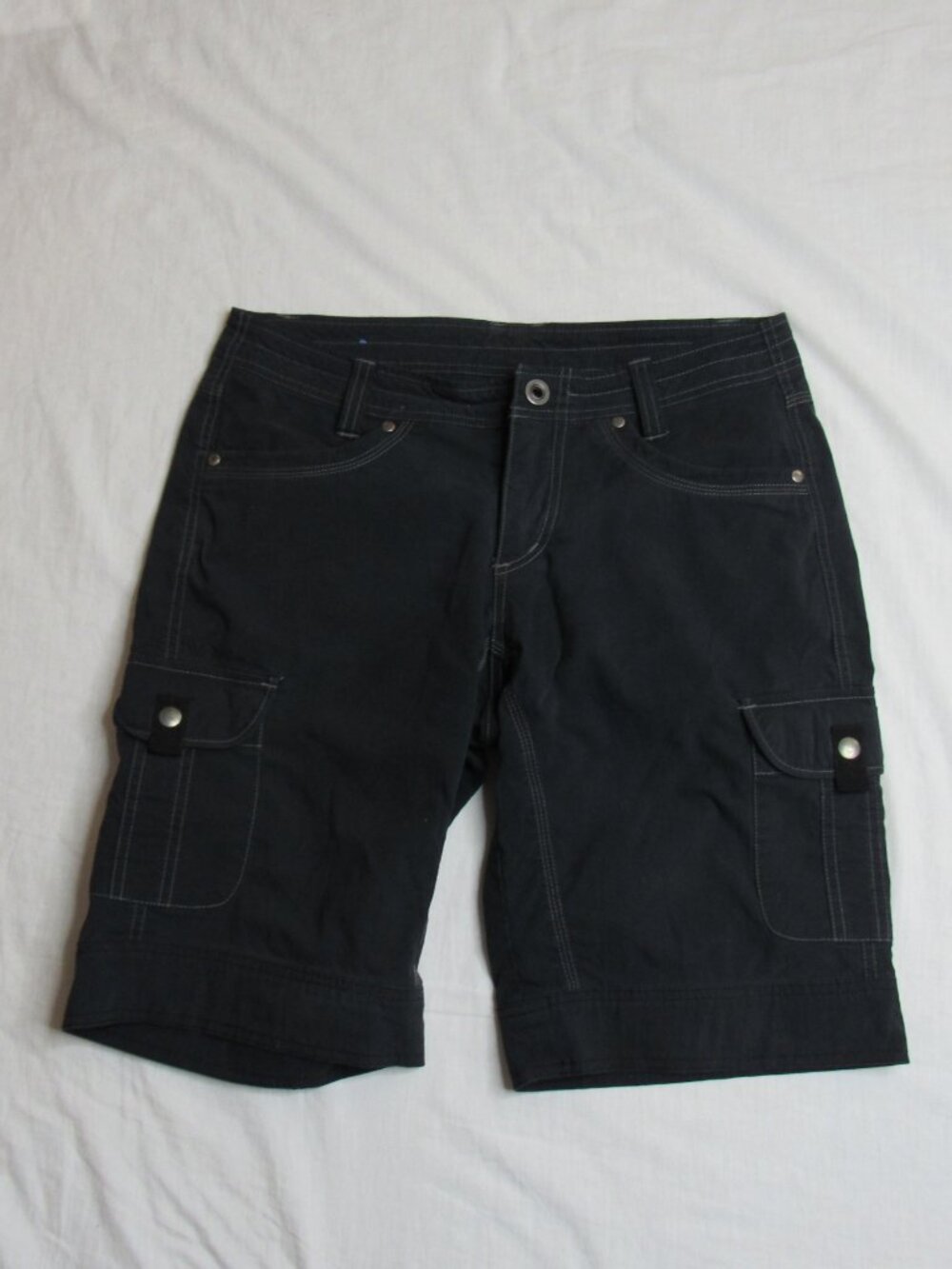 Kuhl Navy Blue Vintage Patina Dye Cargo Shorts 11" Women's 6 - Picture 8 of 10